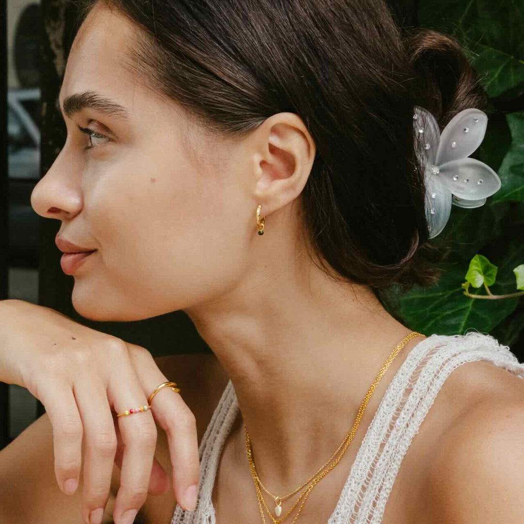enamel oorbellen belle khaki