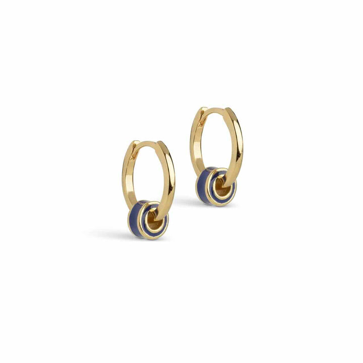 enamel oorbellen tokens circle navy blue