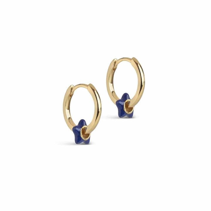 enamel oorbellen tokens star navy blue