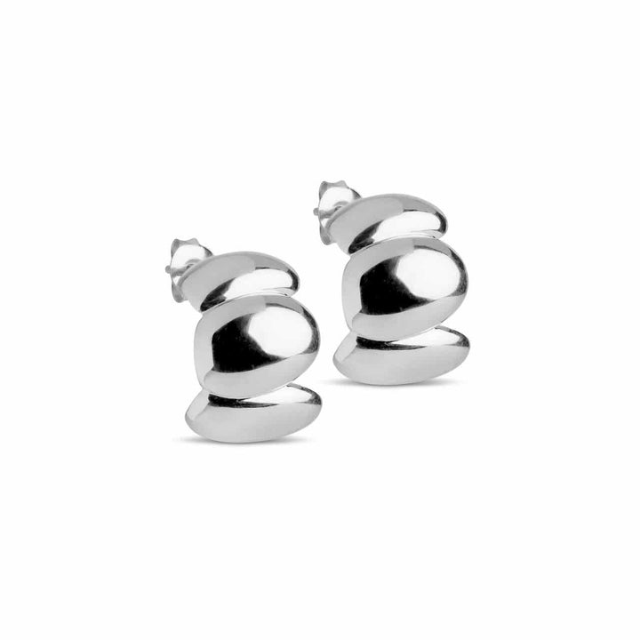 Enamel oorbellen Melia Chunky silver