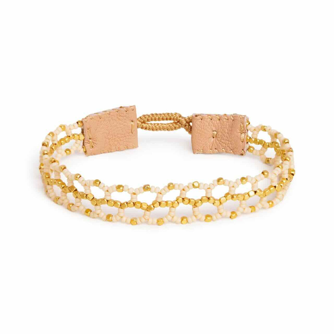 ibu jewels armband the web antique beige