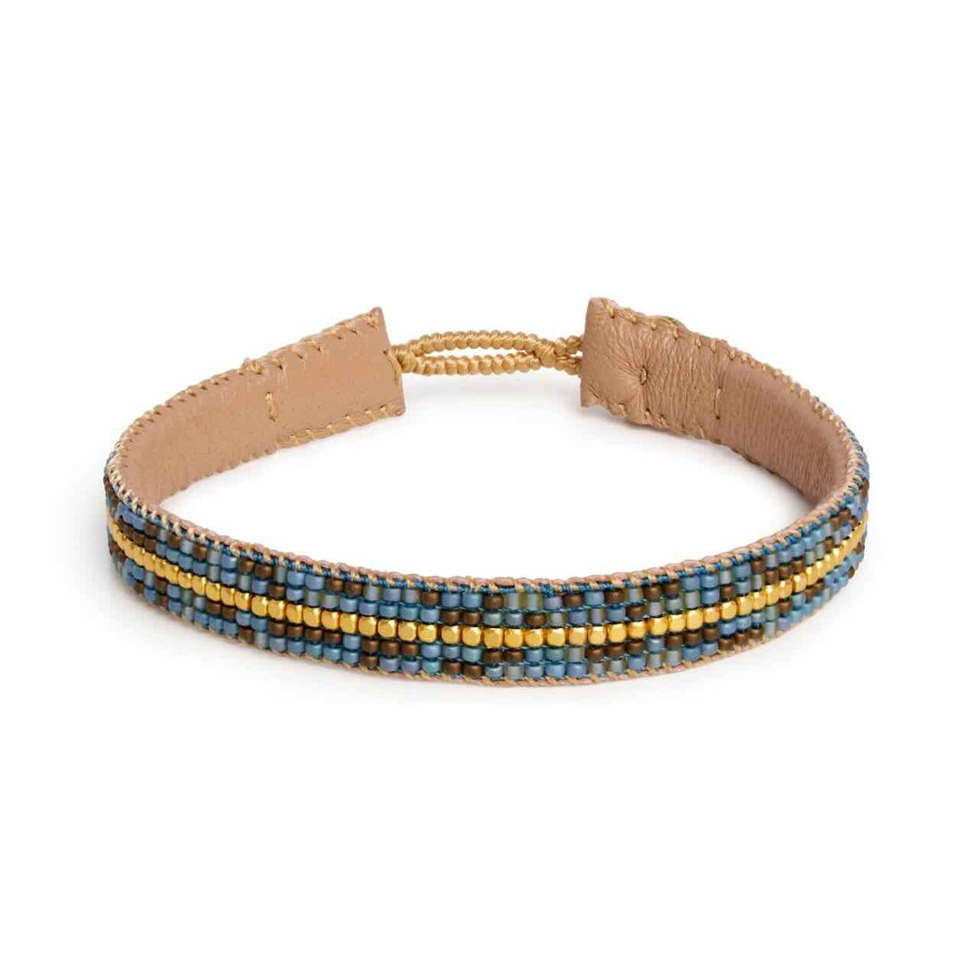 ibu jewels armband the stripe mix brown blue