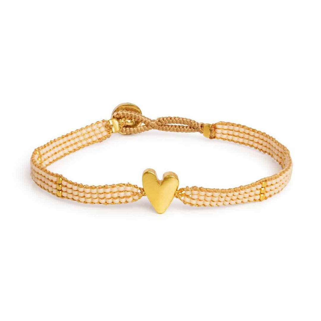 ibu jewels armband jill heart antique beige
