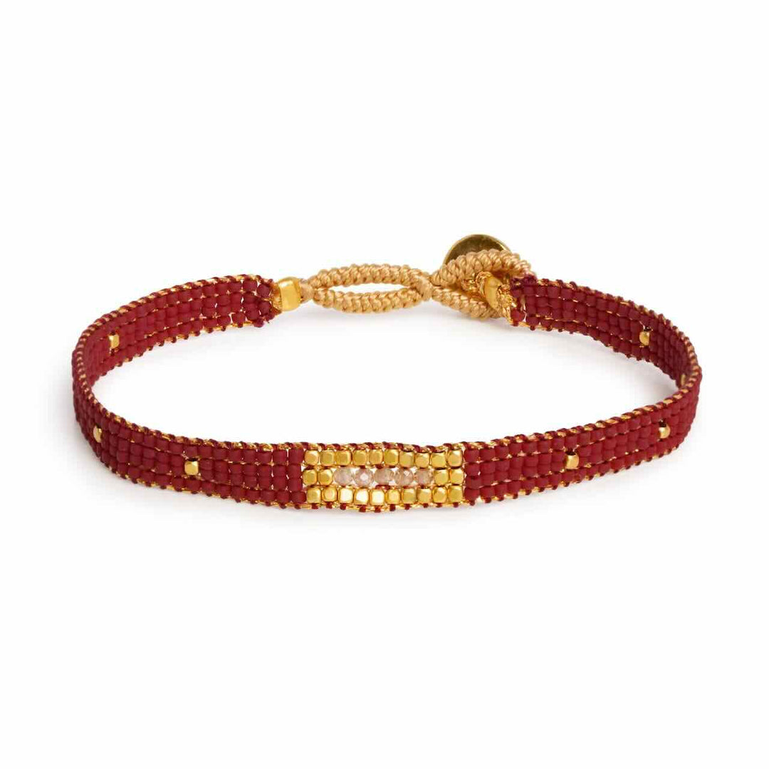 ibu jewels armband jill 5 stones maroon