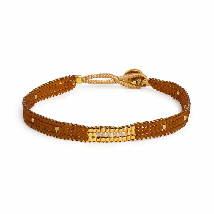 ibu jewels armband jill 5 stones brown