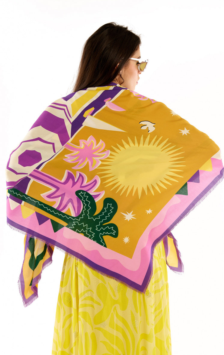 Wild Paris sjaal Chachacha yellow big