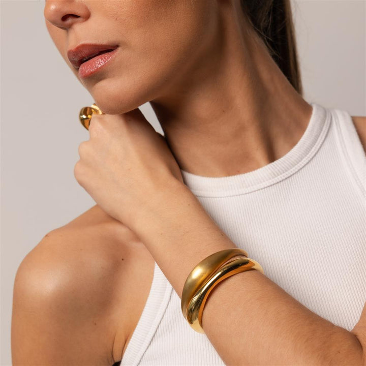 Souvenirs de pomme armband vivé mat goud
