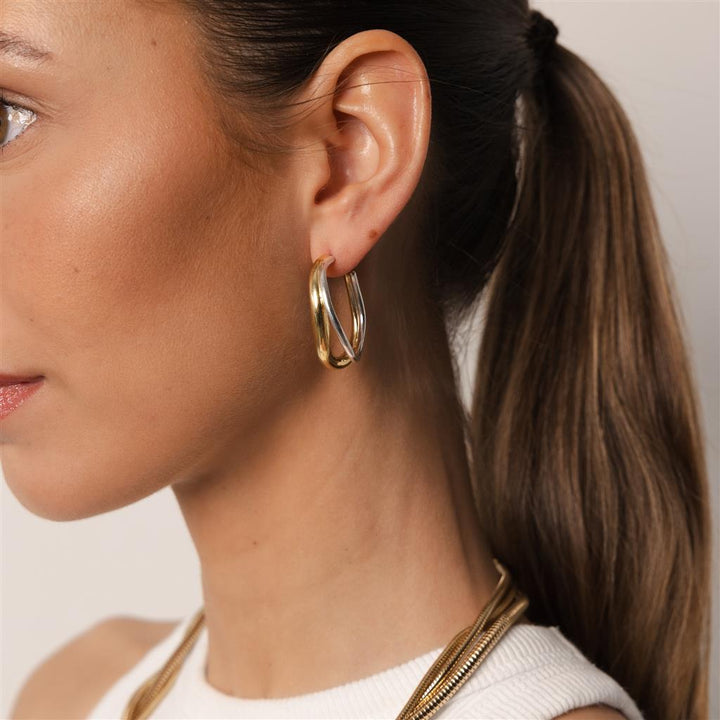 Souvenir de pomme oorbellen Camilla bicolor hoops