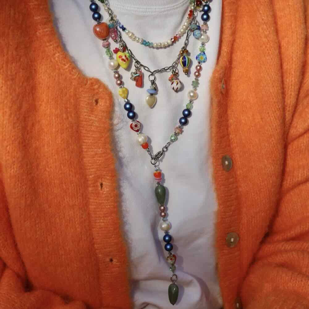 widaro ketting pearls and colours silver