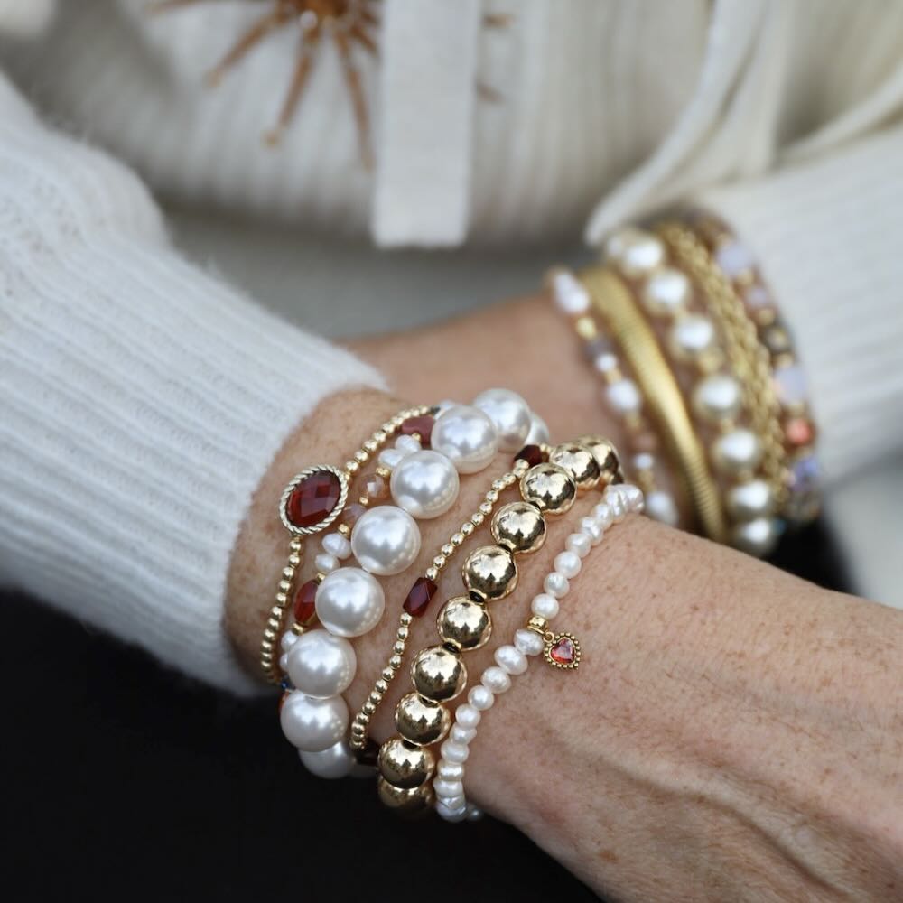 sparkling jewels armband twist red jade