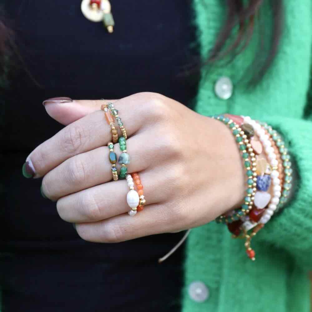 widaro ring gold pearl colours (kies je kleur)