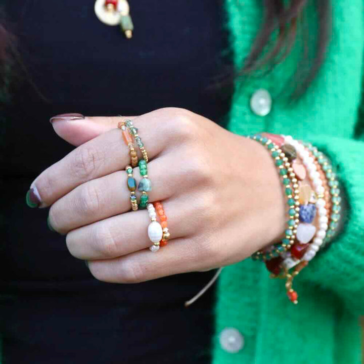 widaro ring gold pearl colours (kies je kleur)