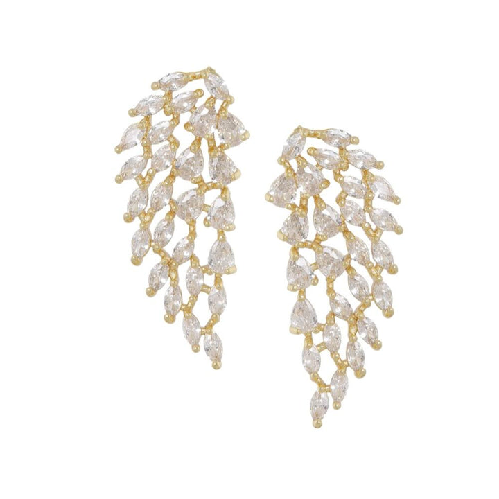 Ellen Beekmans oorbellen blad met strass