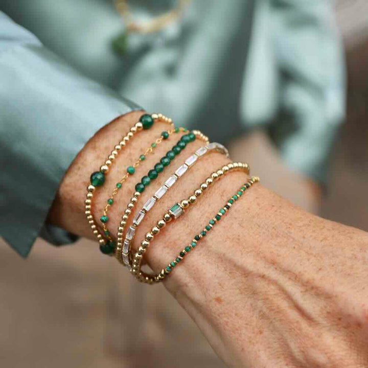 sparkling jewels armband baguette gold