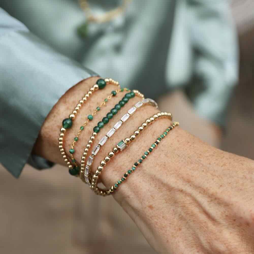 une a une armband jaipur malachite
