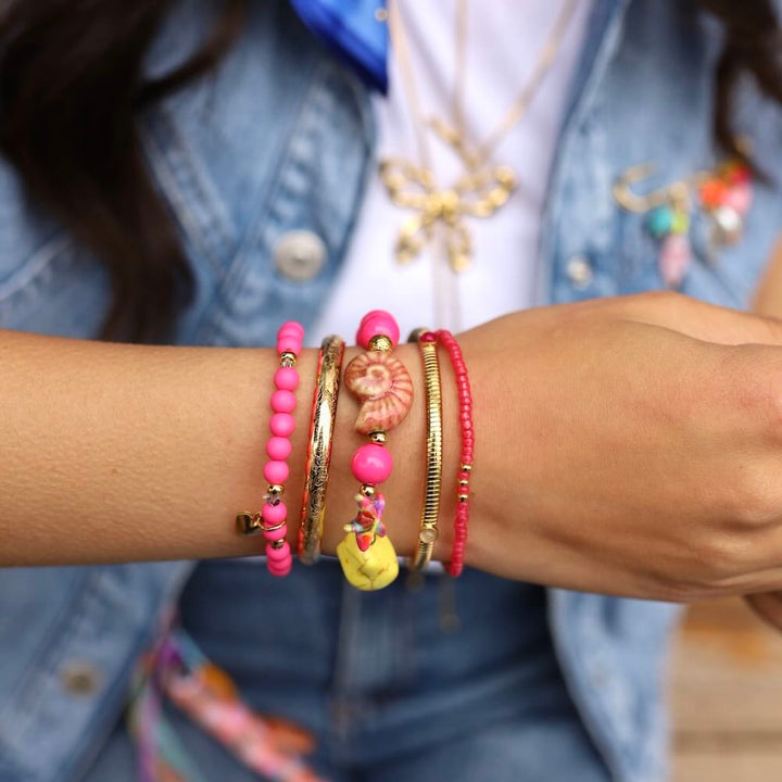 widaro armband/ketting round beachy fuchsia