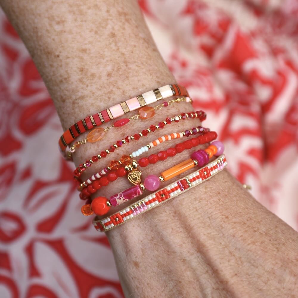 widaro armband red colour shine