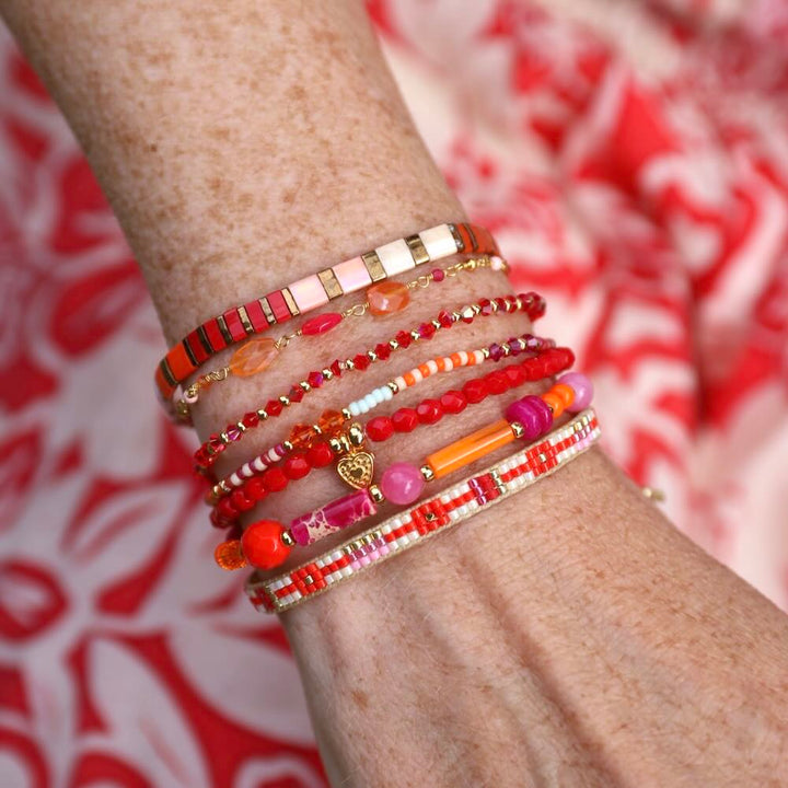widaro armband red colour shine