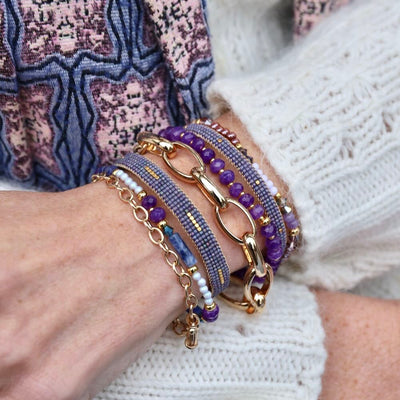 widaro armband funky purple/blue beads
