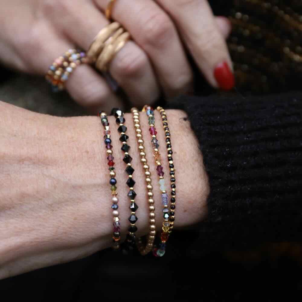 une a une armband jaipur zwart
