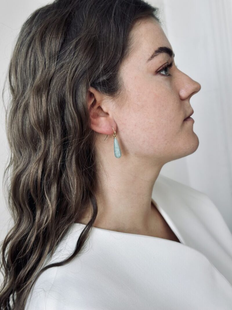 Ellen Beekmans oorbellen gemstone pegel zeegroen-melee