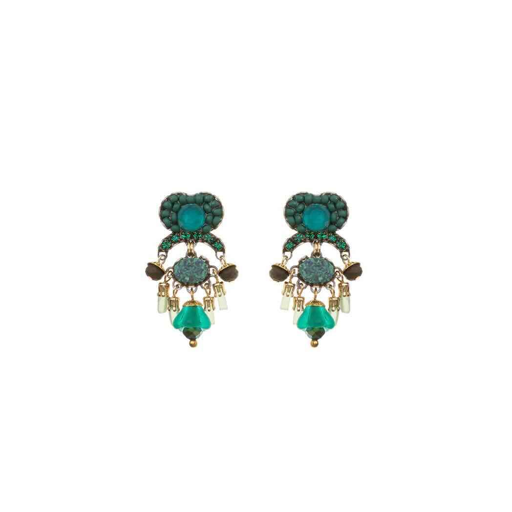 ayala bar oorbellen mid season set green beaded lugh