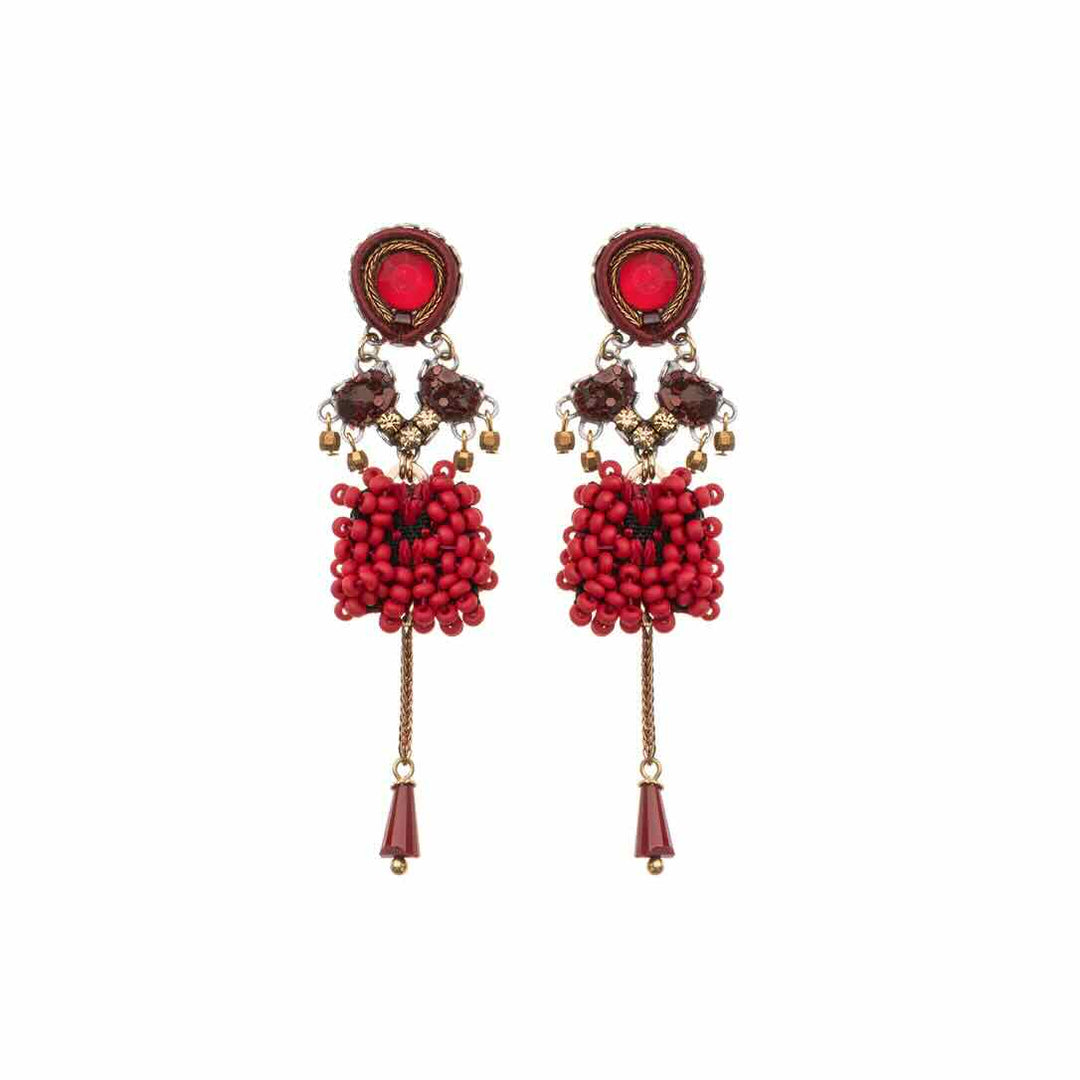 ayala bar oorbellen mid season set red beaded sani