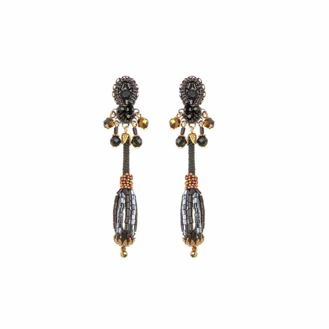 ayala bar oorbellen mid season long beaded koa