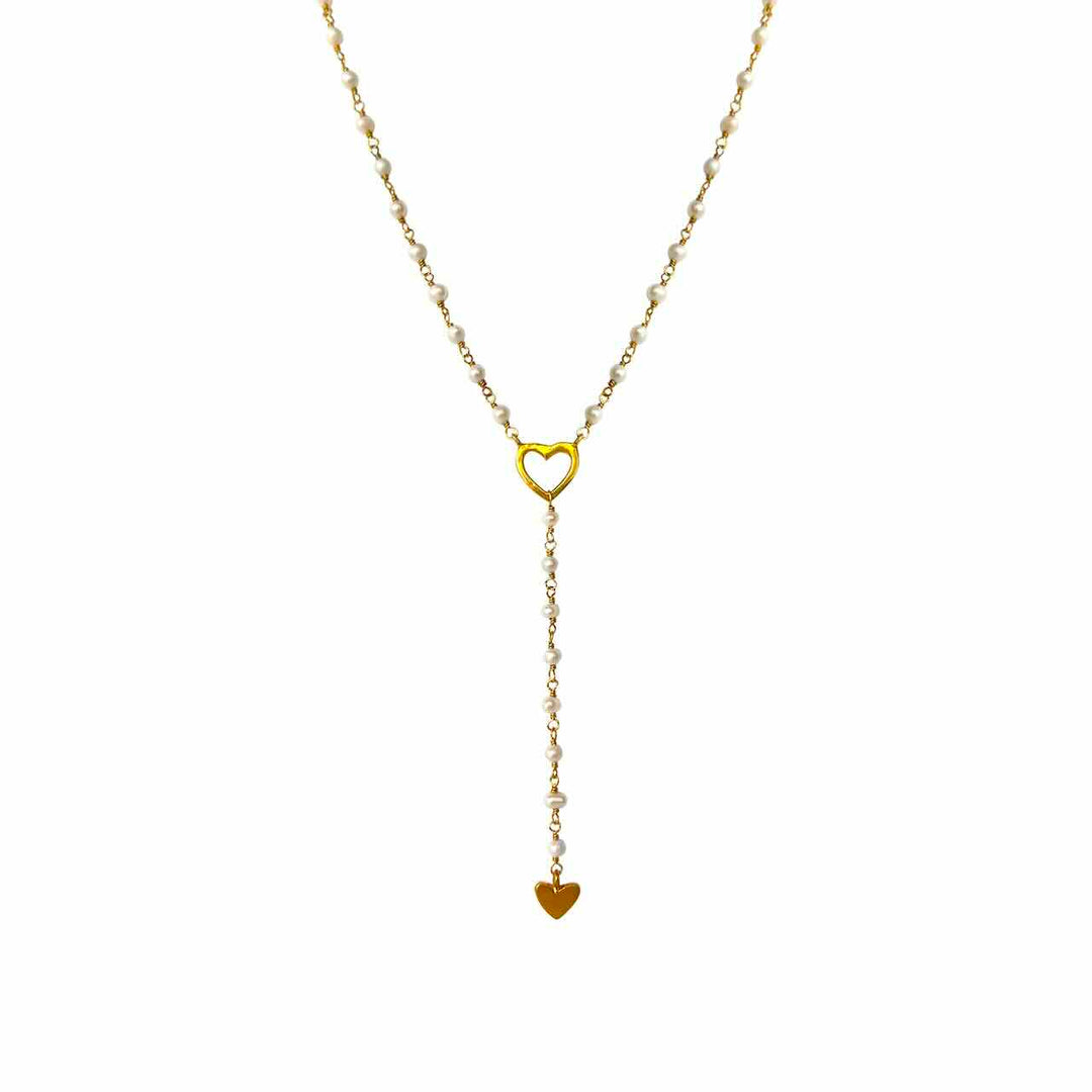 ibu jewels ketting heart drop pearls