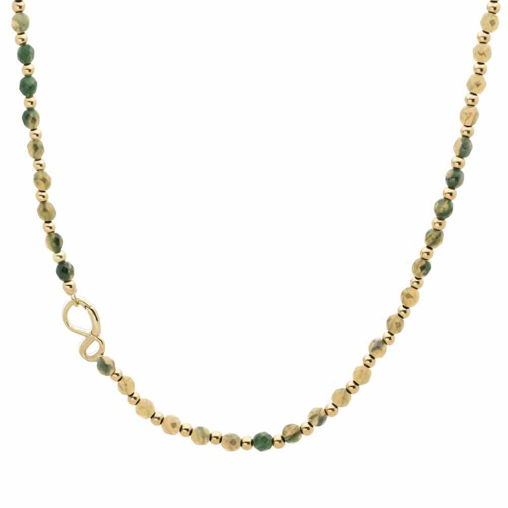 sparkling jewels ketting link hidden gem green jade