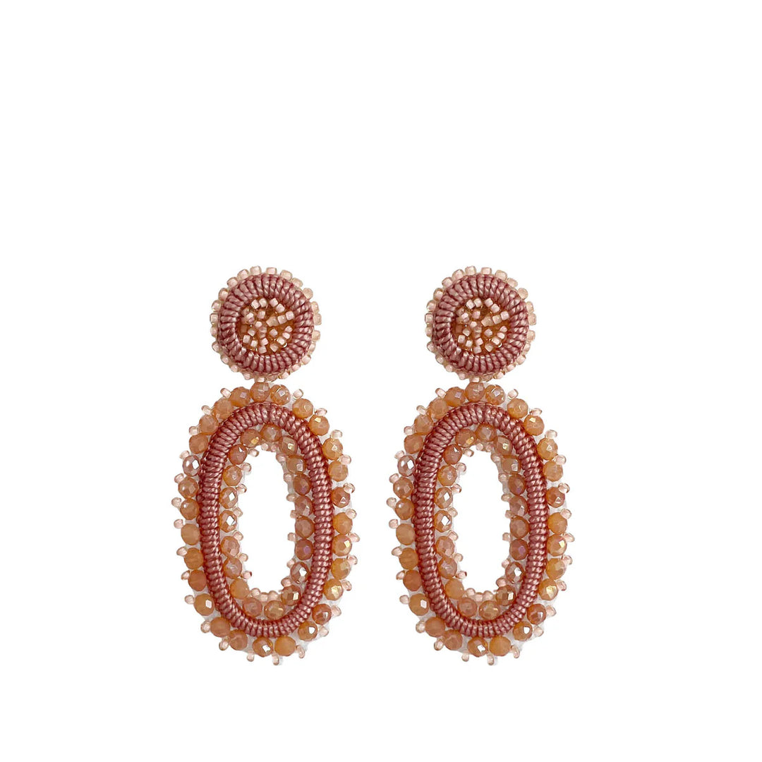 paulie pocket oorbellen oval tarah coral
