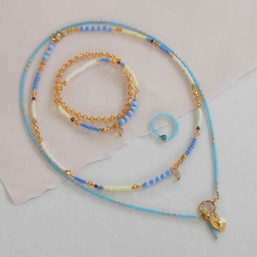 widaro halflange ketting mat blue
