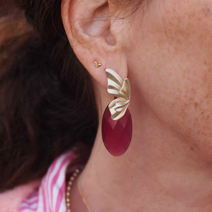 sparkling jewels oorbellen butterfly push back gold
