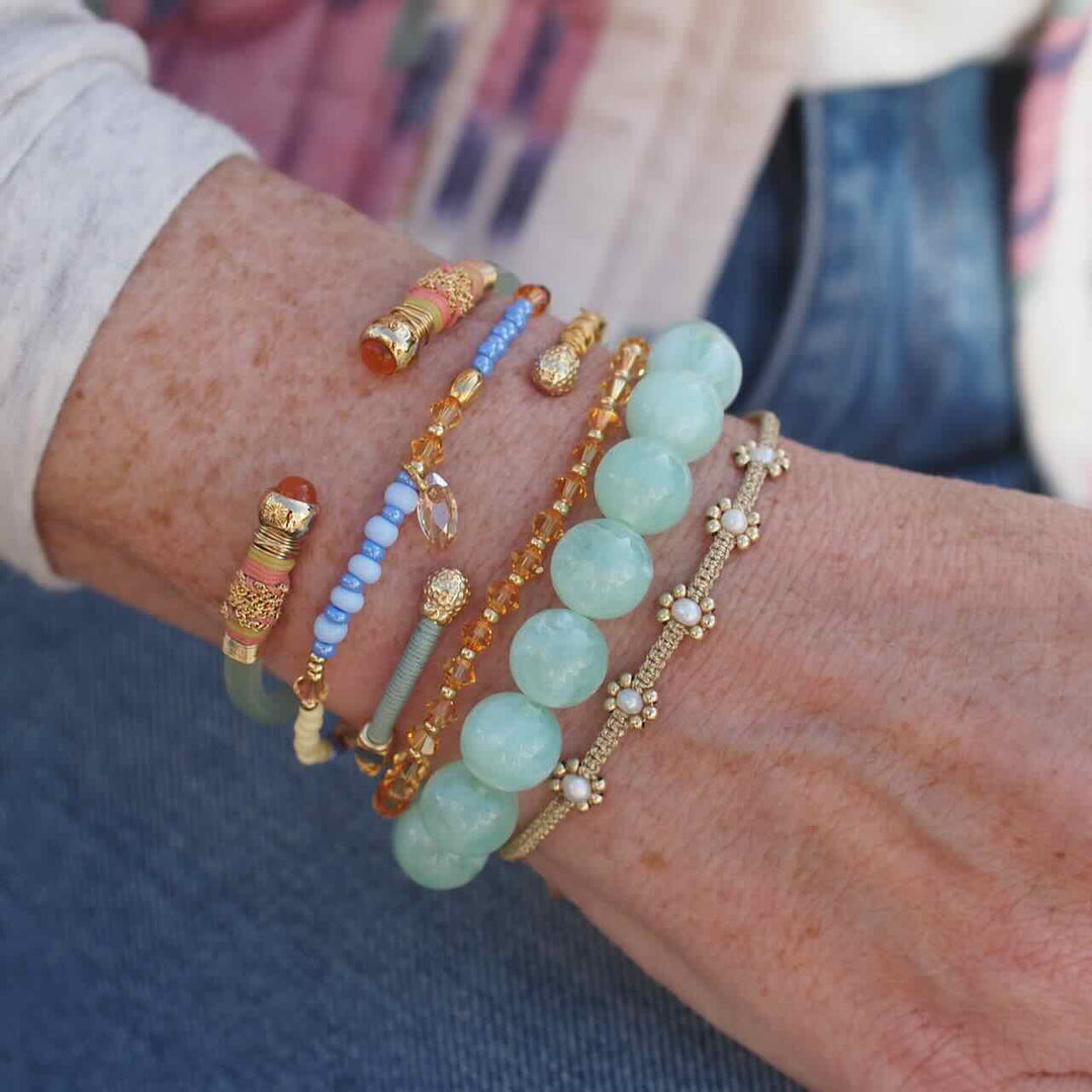widaro armband summer blue with shiny charm