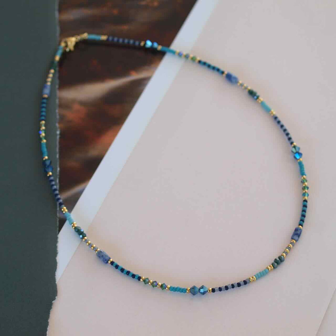 widaro ketting mix blue azure (kies je lengte)