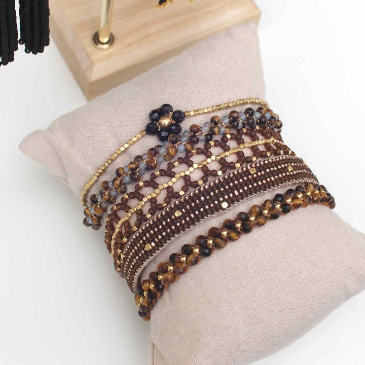 ibu jewels armband lulu daisy flower onyx