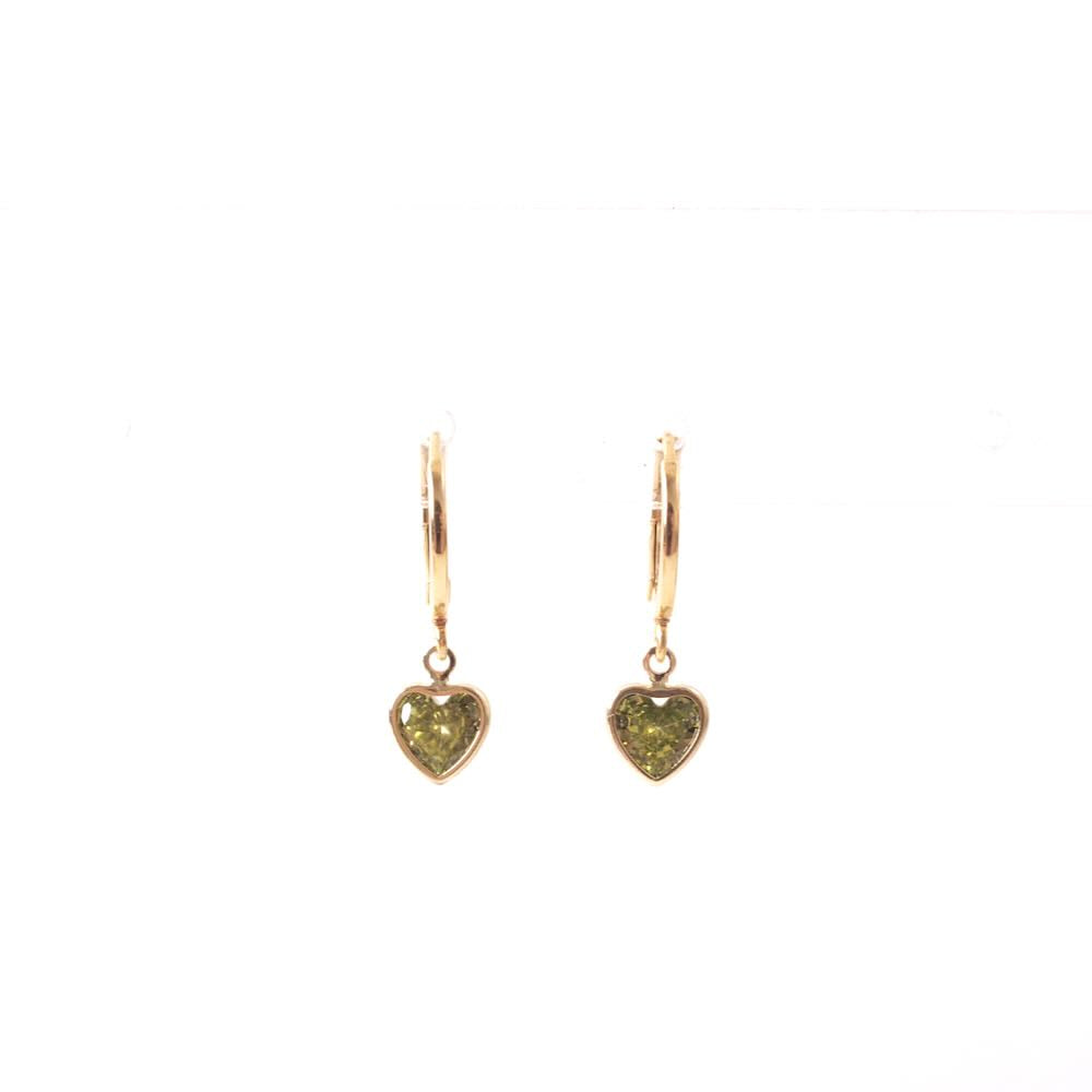widaro oorbellen heart rust red/green