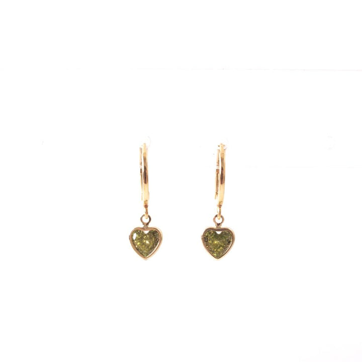 widaro oorbellen heart rust red/green