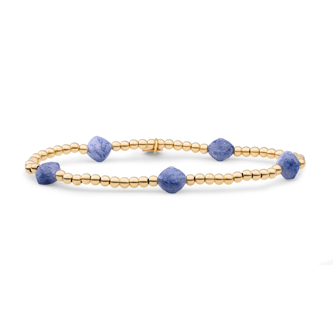 sparkling jewels armband cushion cut blue aventurine