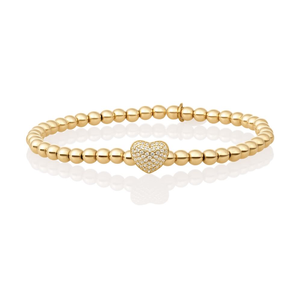 Sparkling jewels armband heart (kies goud/zilver)