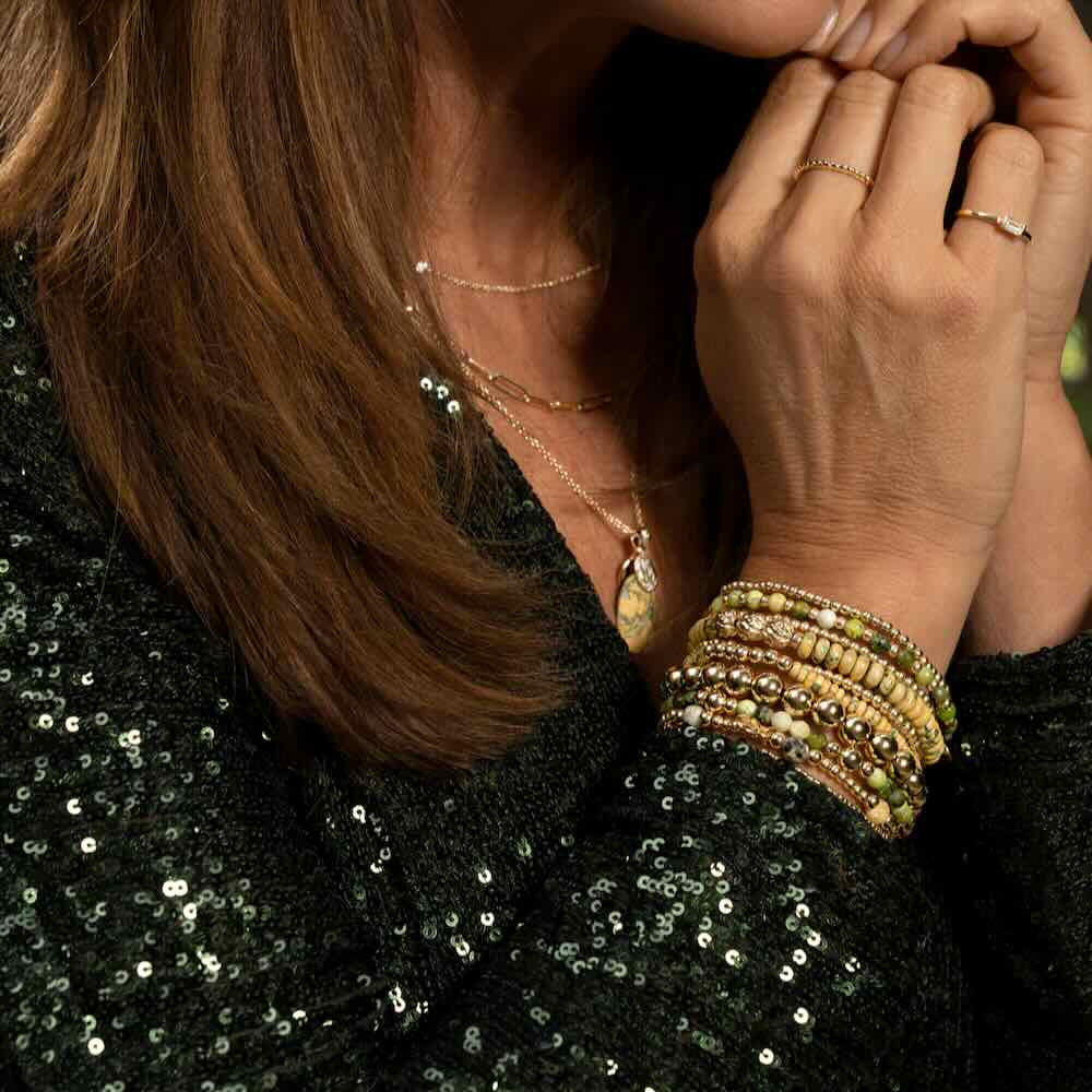 sparkling jewels armband 8mm saturn gold