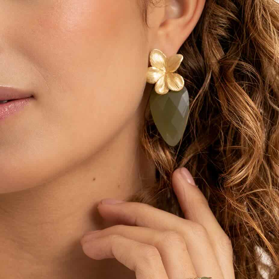 sparkling jewels oorbellen flora push back gold