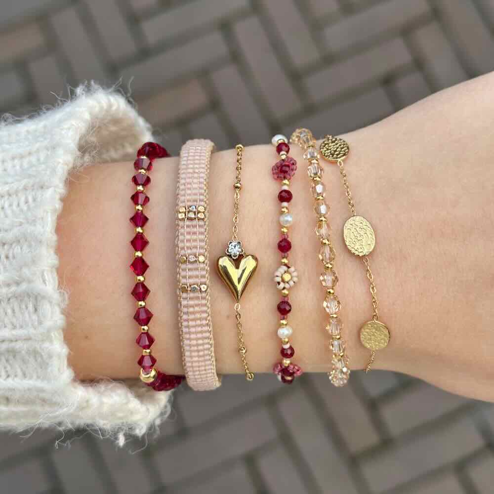 Rose & Camellia armband organic oval