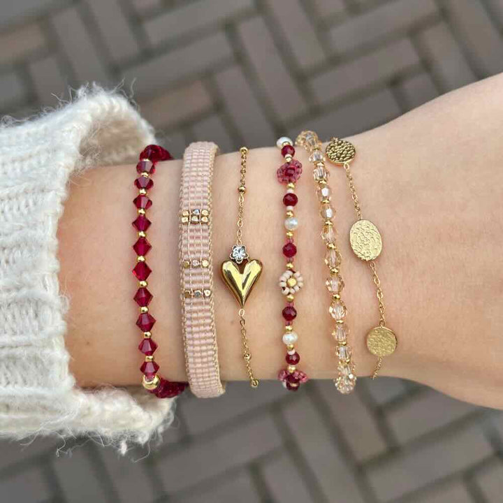 Rose & Camellia armband organic oval