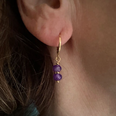 widaro oorbellen purple agaat