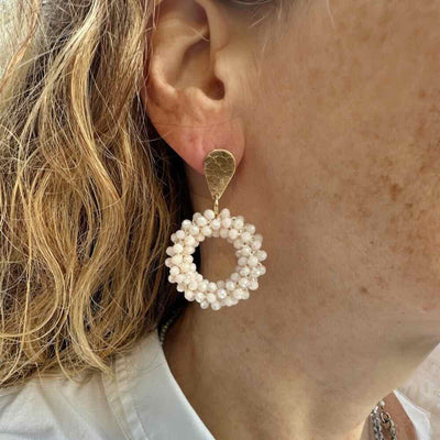 widaro oorbellen round beige