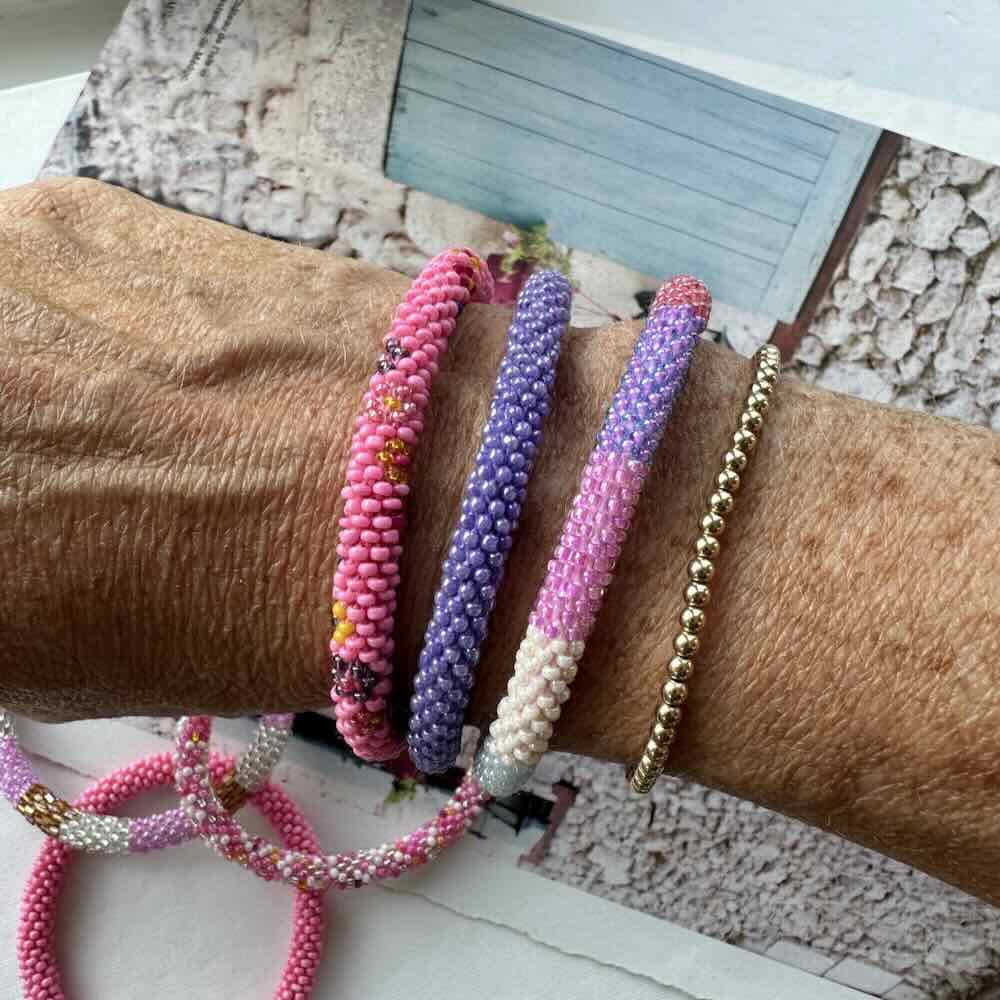 Loffs roll on armband pink /purple (kies je kleur)