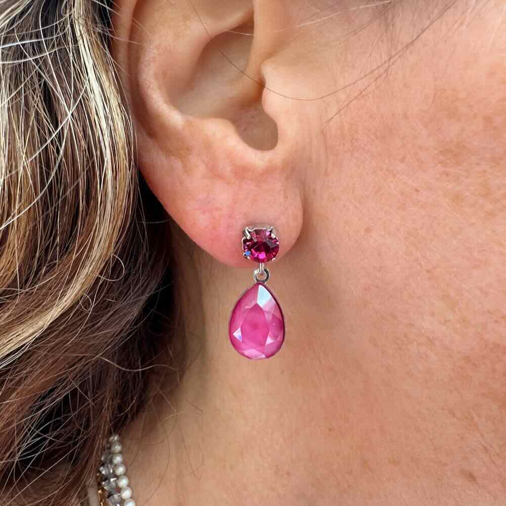 widaro oorbellen pink drop (kies goud/zilver)