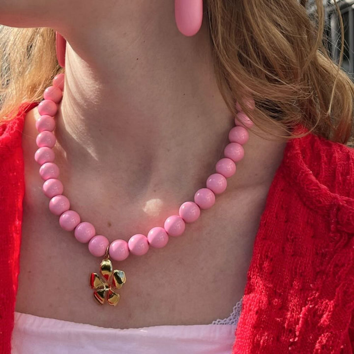 widaro ketting big round pink/light green