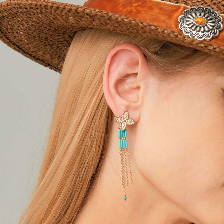 hipanema oorbellen alabaster turquoise